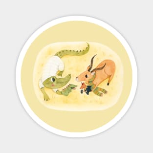 Crocodile and Impala Magnet